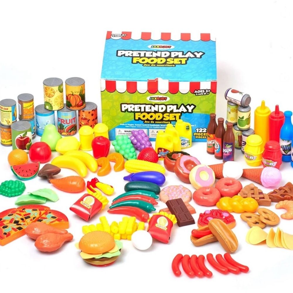 Jaxojoy - Pretend Play Food Set - Colorful Toy Collection 122pc set!